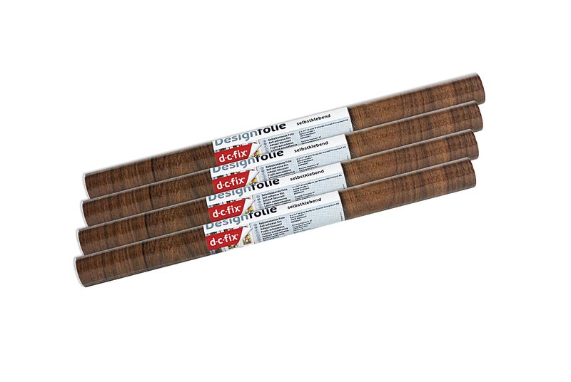 d-c-fix 346-0037-4PK Decorative Self-Adhesive Film, Medium Walnut, 17" x 78" Roll, 4-Pack - Image 2